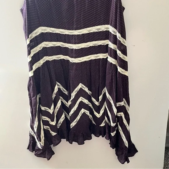 Woman’s Free People Purple Asymmetrical Ruffled Mini Dress - Picture 3 of 9